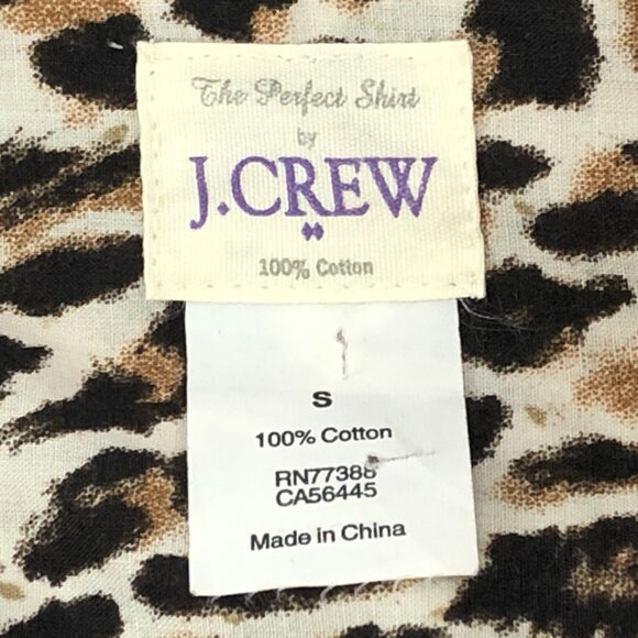J. Crew “The Perfect Shirt” Long Sleeve 100% Cotton Leopard Print Shirt Size S - Picture 7 of 12